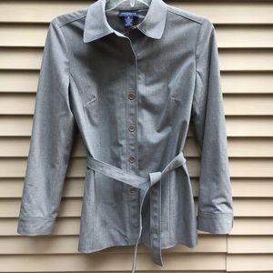 EUC Ann Taylor stretch button trench coat jacket